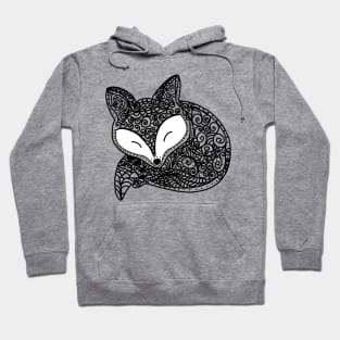 Black and White Mandala fox Hoodie